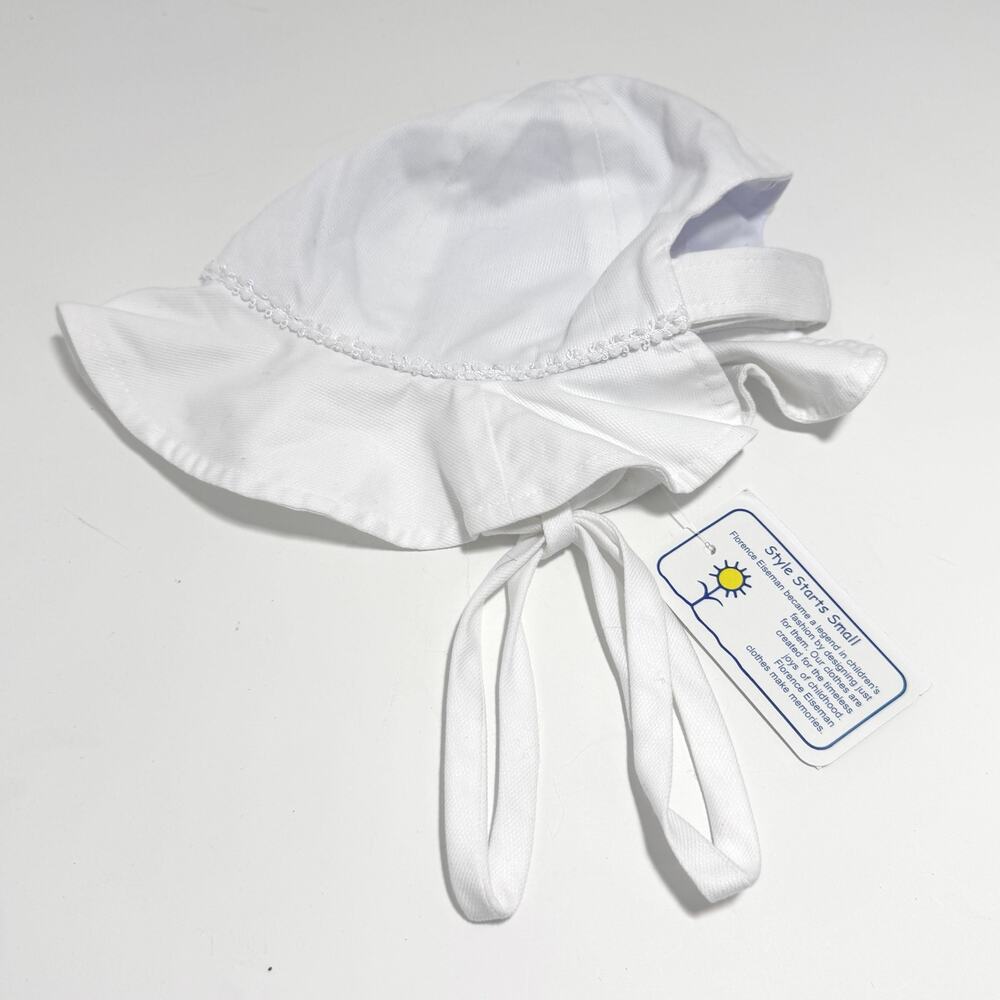 Florence Eiseman Finewale Pique Hat With Bow Trim 3-9month NEW